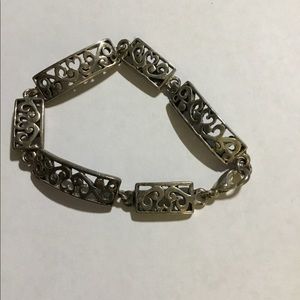 Premier Designs panel link bracelet silver tone